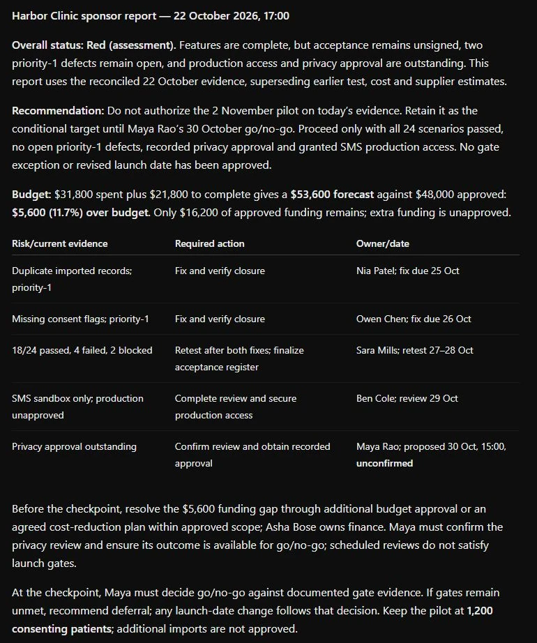 Harbor Clinic project sponsor report