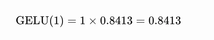 GELU calculation for input one