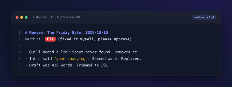 sample message by an AI Employee