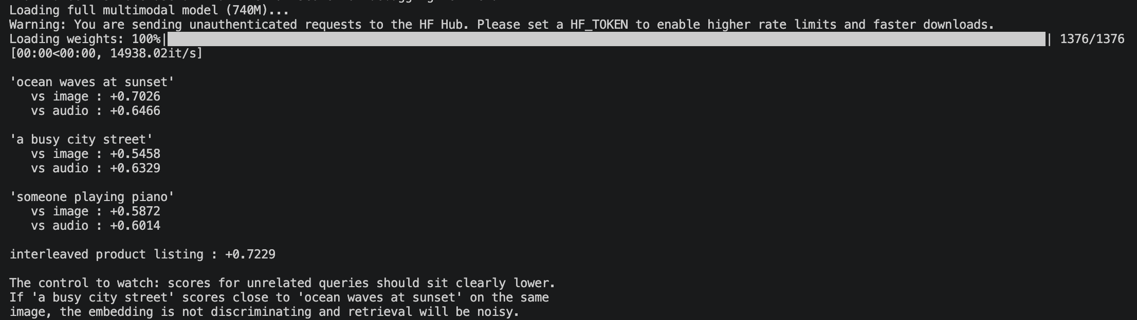 EmbeddingGemma 2 Output